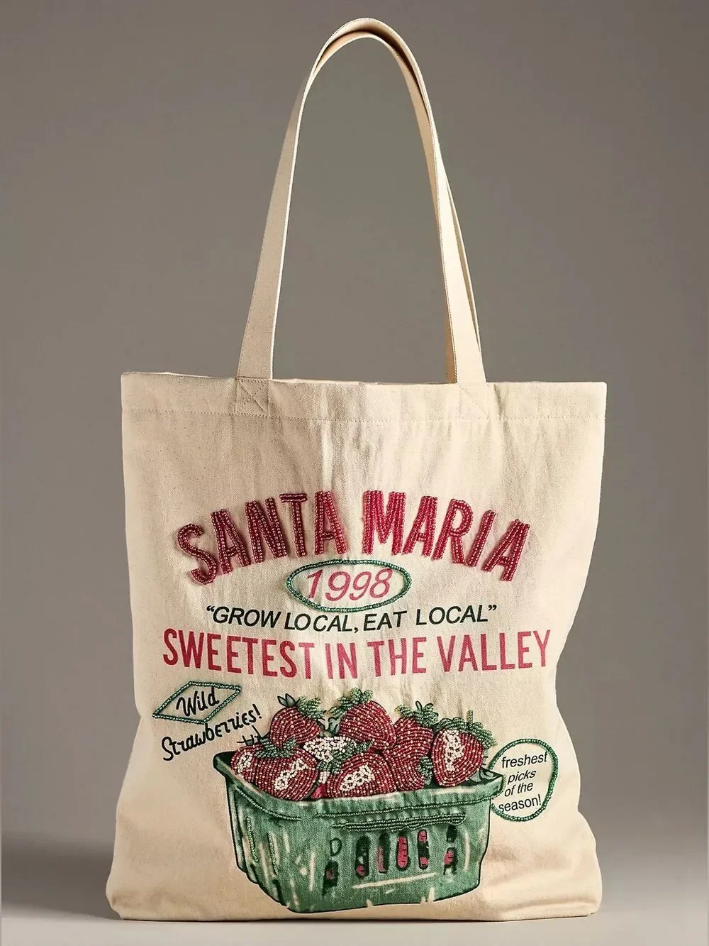 New Anthropologie Maeve Market Canvas Tote One Size